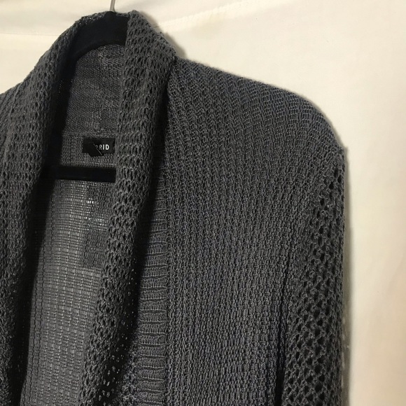Torrid Womens Gray Open Knit Waterfall Open Front Duster Cardigan Size 2 2X Goth - Picture 5 of 15
